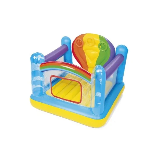 bestway 1.75m x 1.73m x 1.37m jumpin balloon bouncer contents 1 bouncer 3 inflatable ring repair patch 4 foot pins age 3